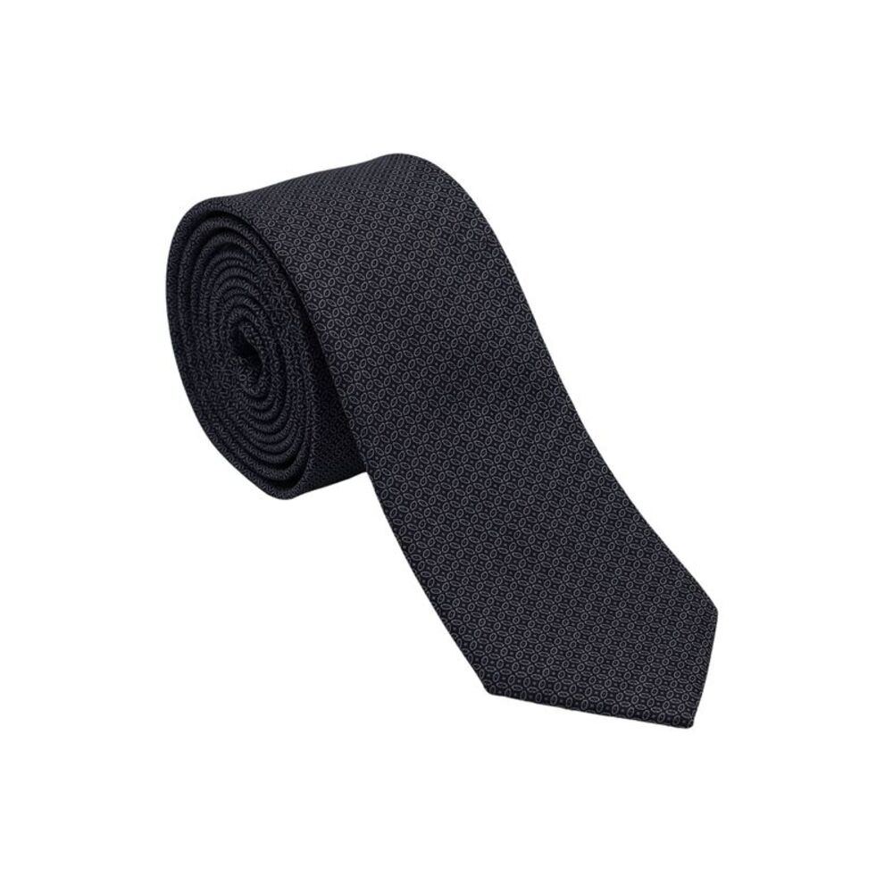 Canali Black Geometric Pattern 100% Silk Tie